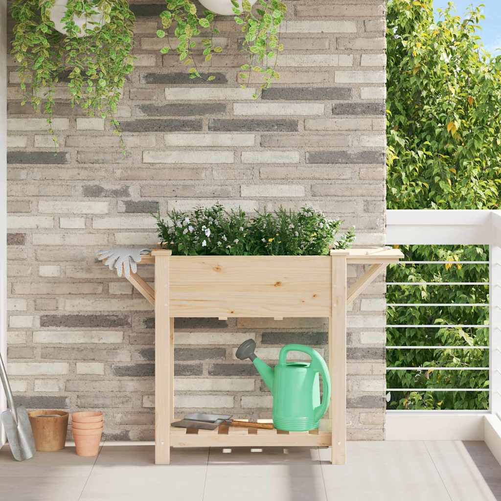 Hageblomsterpotte Beige 111 x 37 x 76.5 cm Solid furu tre