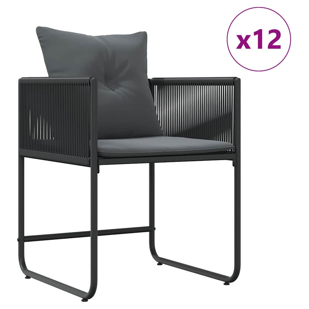 Hage Spisegruppe 13 pcs Svart Stål