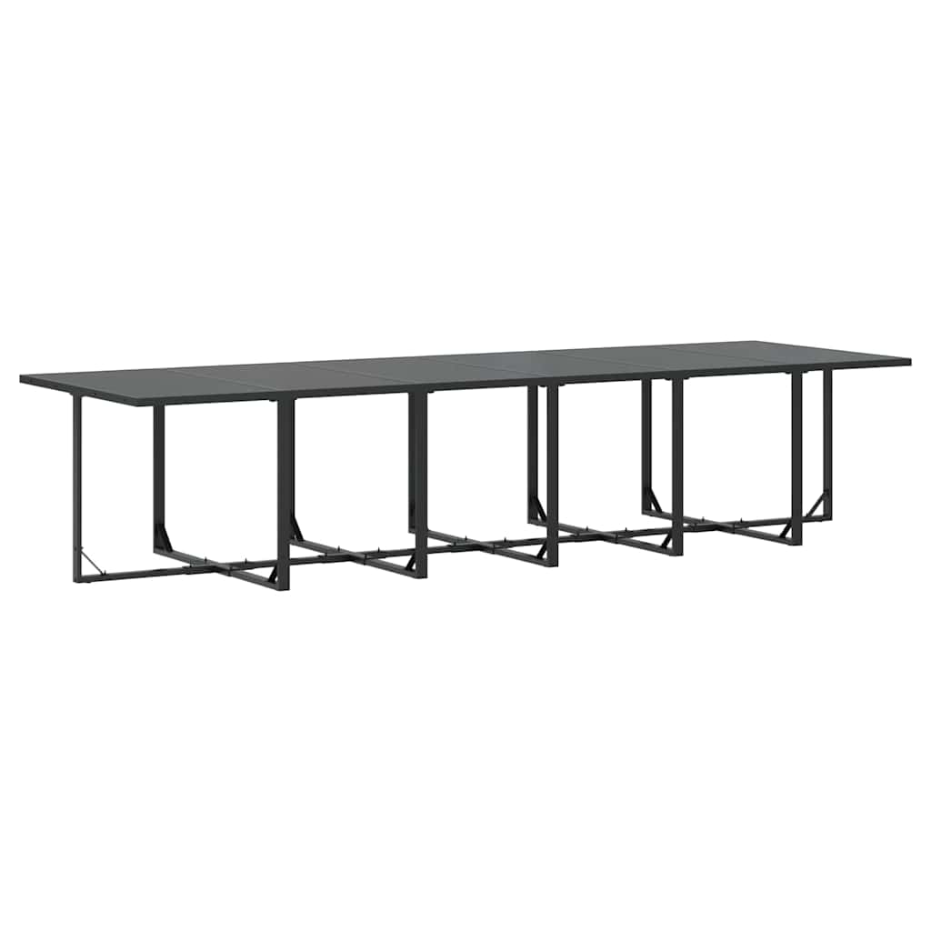Hage Spisegruppe 17 pcs Svart Stål