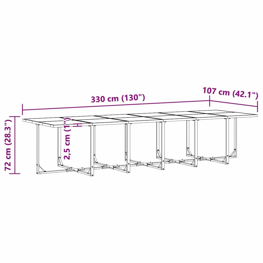 Hage Spisegruppe 17 pcs Svart Stål
