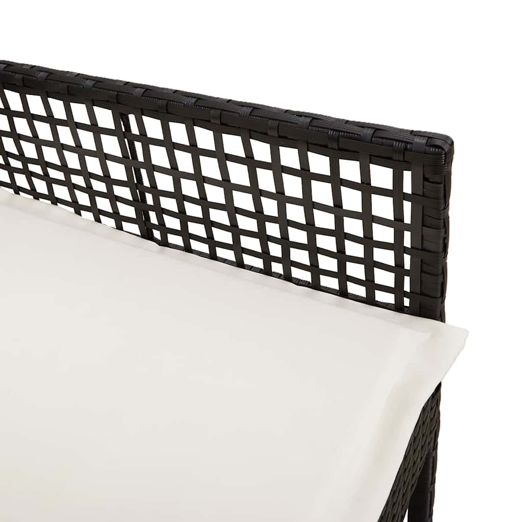 Hagemøbler 2 stk med puter Svart Poly Rattan