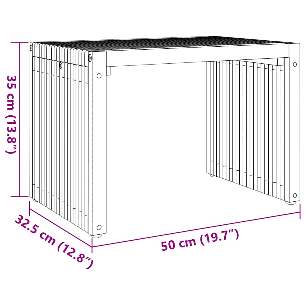 Hagesidebord Brun 50 x 32.5 x 35 cm Heltre teak