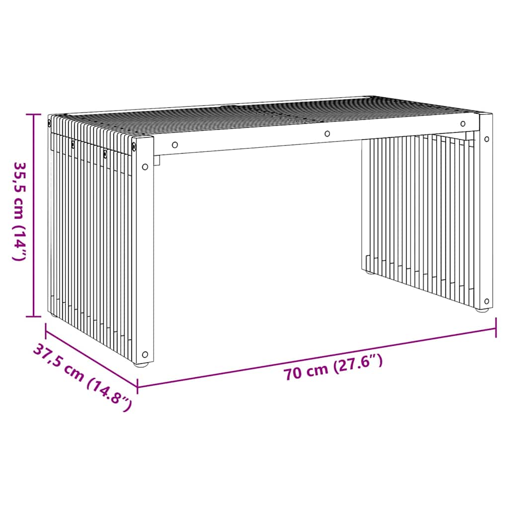 Hagesidebord Brun 70 x 37.5 x 35.5 cm Heltre teak