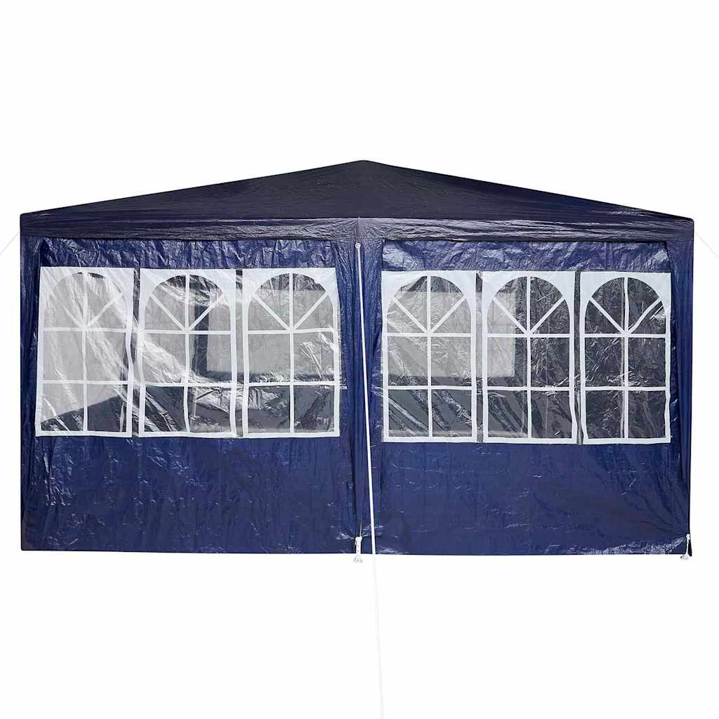Festtelt med 12 blå sidevegger, 8x4 m PE