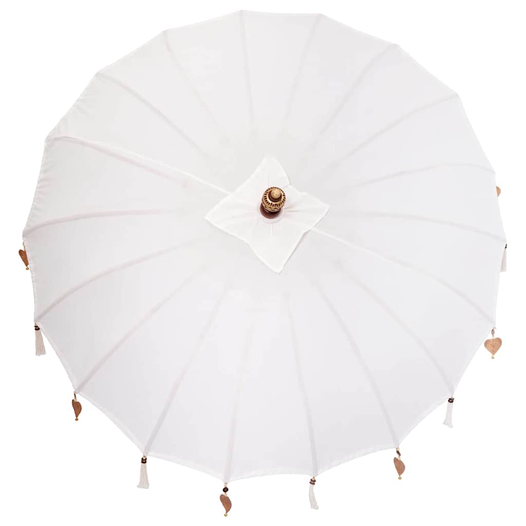 Parasoll Krem x 250 cm Bomull og solid tre