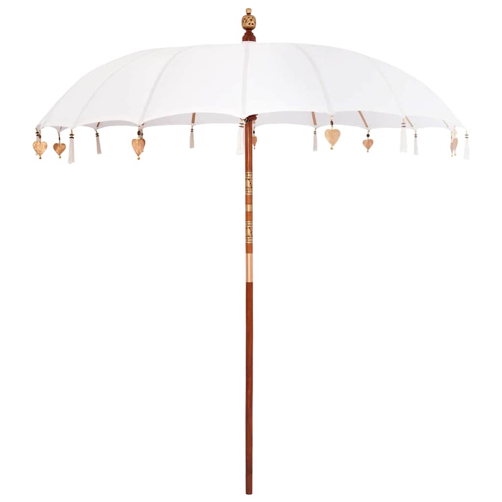 Parasoll Krem x 250 cm Bomull og solid tre
