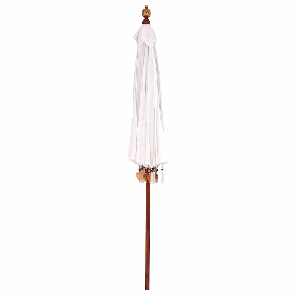 Parasoll Krem x 250 cm Bomull og solid tre