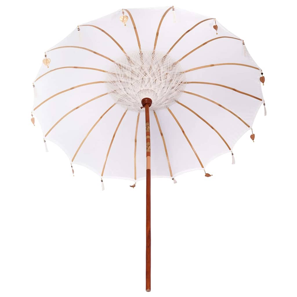 Parasoll Krem x 250 cm Bomull og solid tre