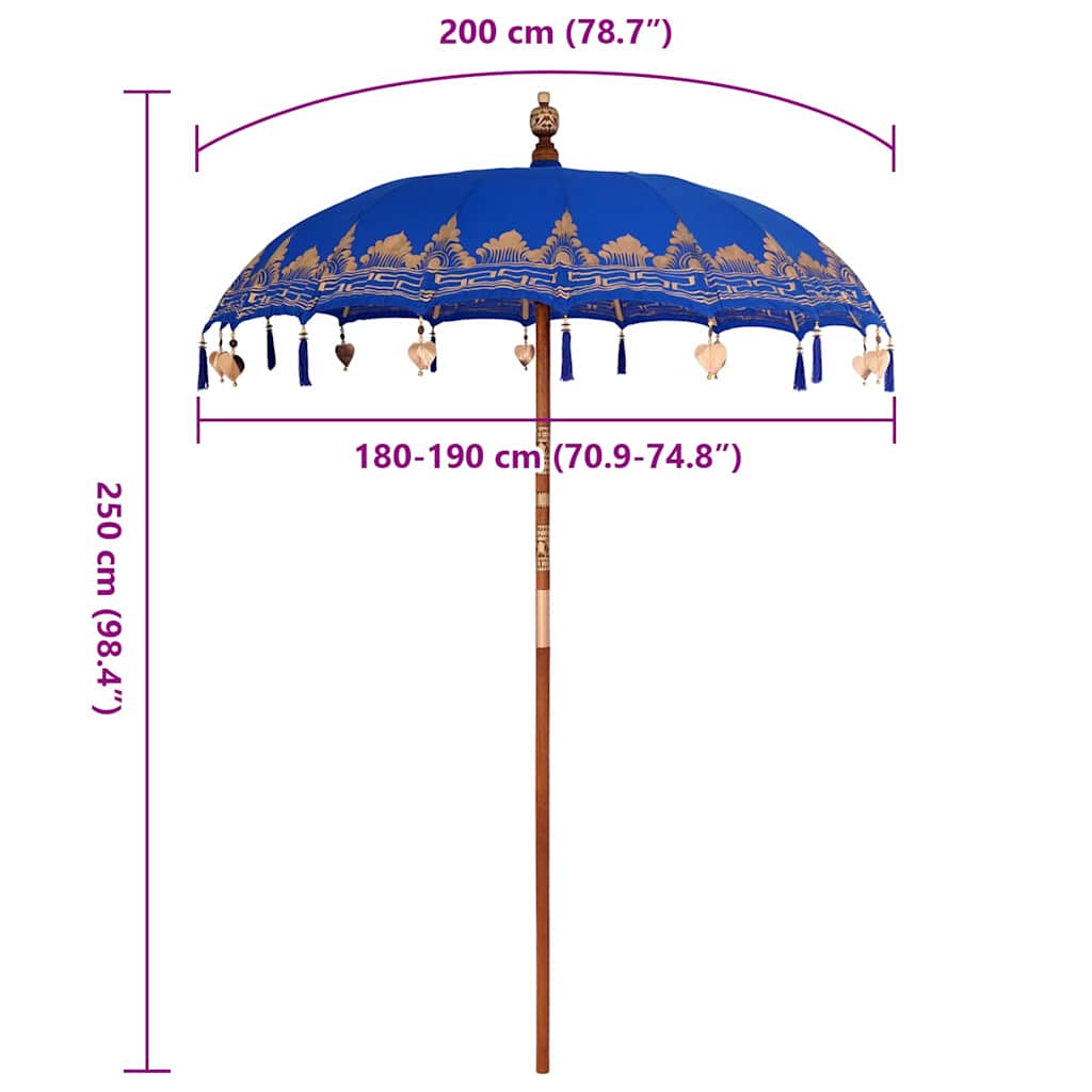 Parasoll Annet Blå x 250 cm Bomull og tre