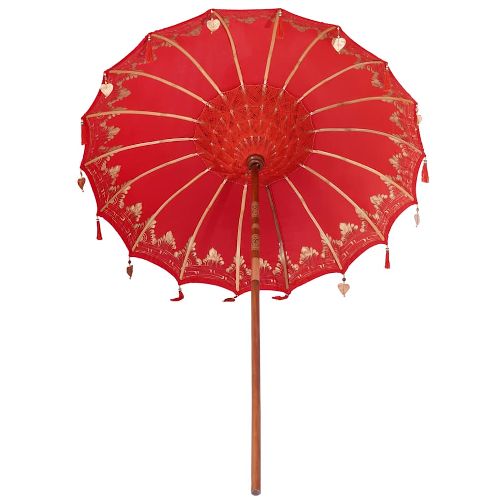 Parasoll Annet Rød x 250 cm Bomull og tre