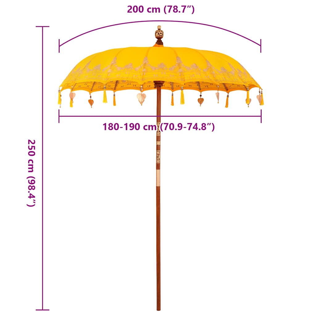 Parasoll Annet Gul x 250 cm Bomull og tre