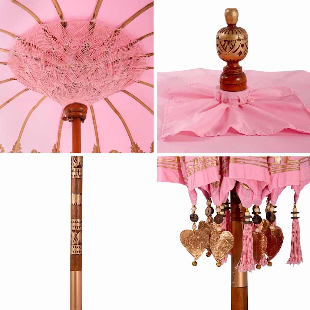 Parasoll Annet Rosa x 260 cm Bomull og solid tre