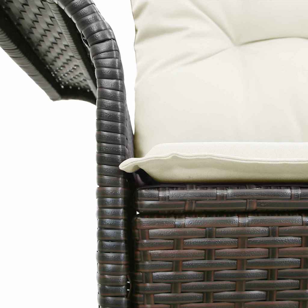 2-seters hage-sofa med puter Brun Poly Rattan