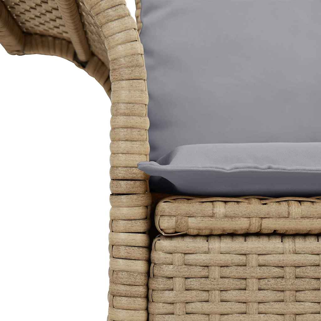 2-seters Hage Sofa med Oppbevaring & Puter Beige Poly Rotting
