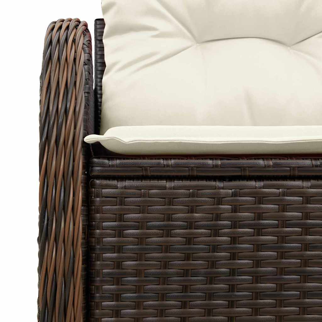 2-seters hagesofa med puter brun poly rattan