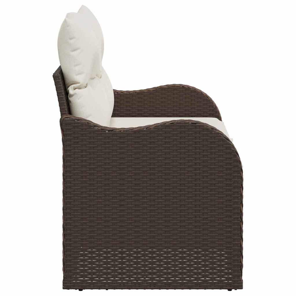 2-seters hagesofa med puter brun poly rattan