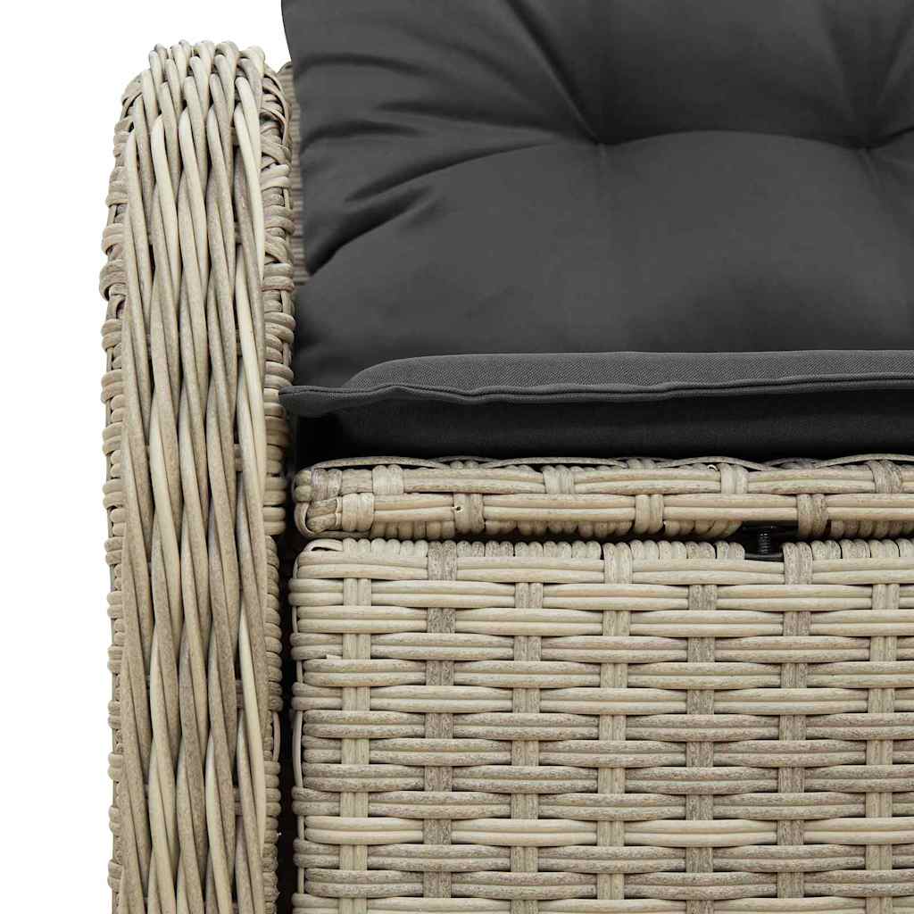 2-seters hage-sofa med puter lys grå polyrotting