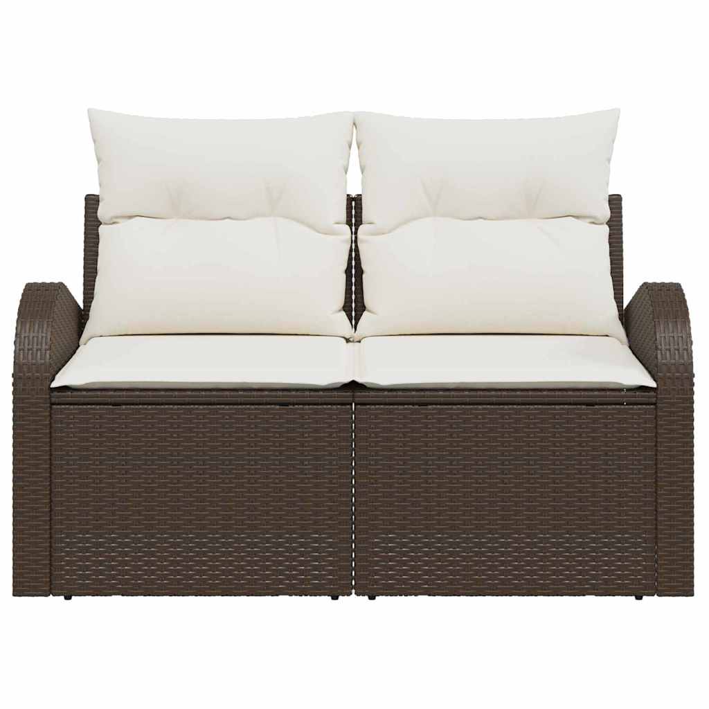 2-seters hagesofa med puter Brun Polyrotting