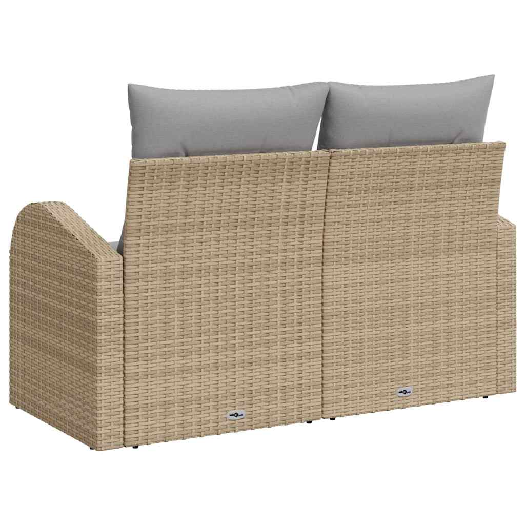 2-seter Hagesofa med Puter Beige Poly Rottning