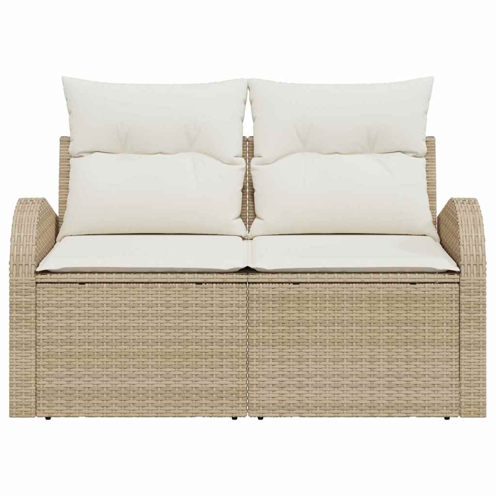 2-seters hagesofa med puter Beige Polyrotting