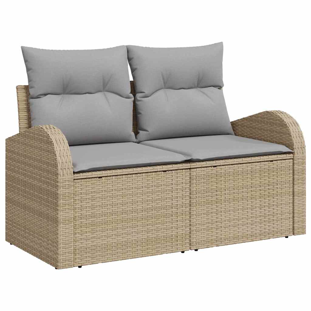 2-seter Hage Sofa med lagring & puter Beige Poly Rottning