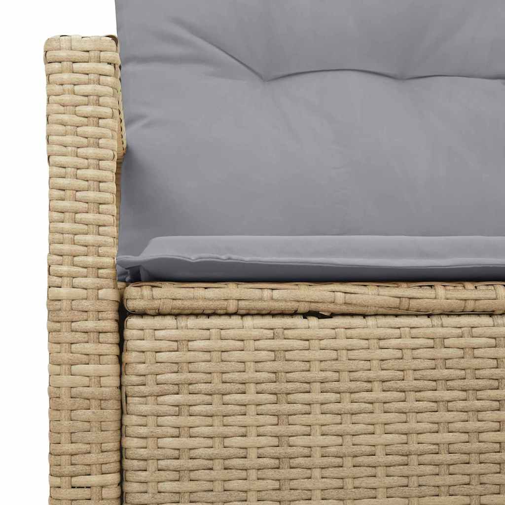 2-seters hagemøbel med puter Beige Poly Rattan