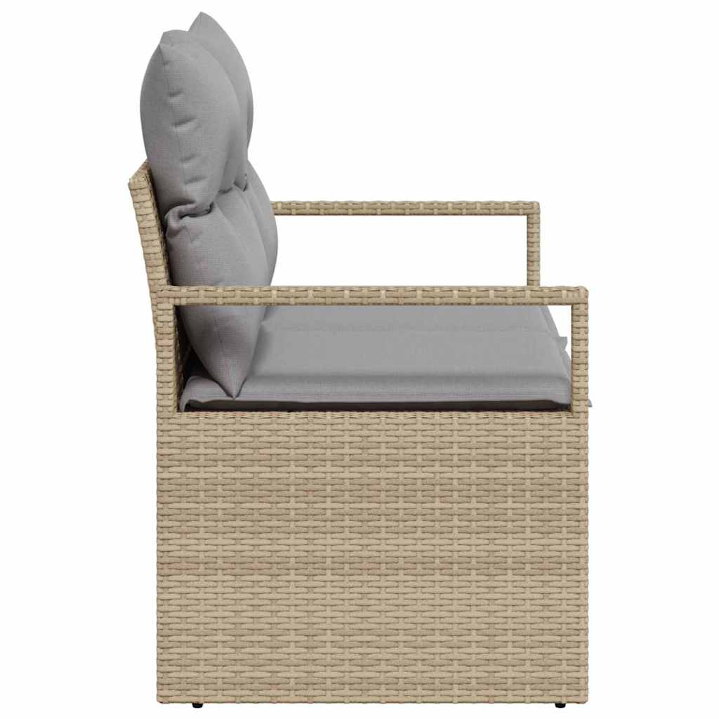 2-seters hagemøbel med puter Beige Poly Rattan