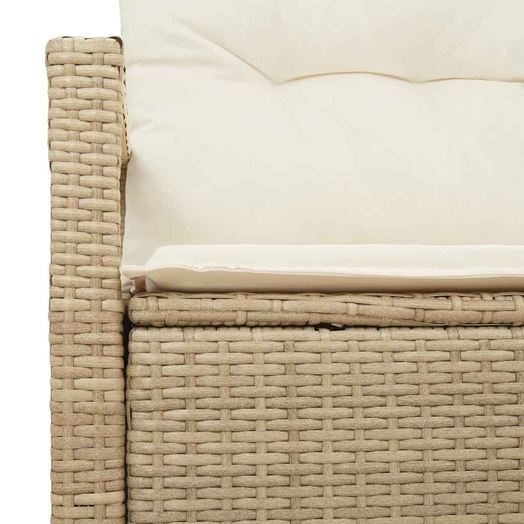 2-seters hage-sofa med puter beige polyrotting