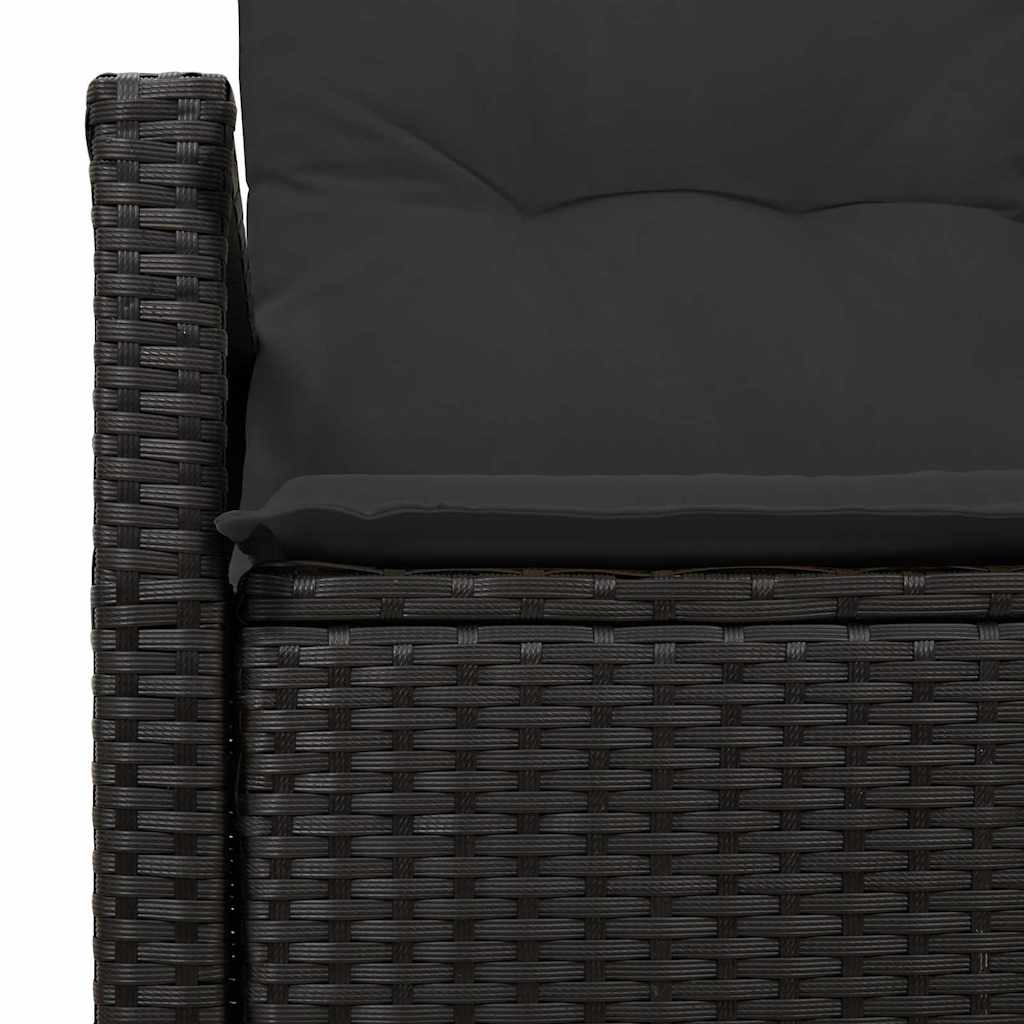 2-seters hage-sofa med puter svart poly-rattan