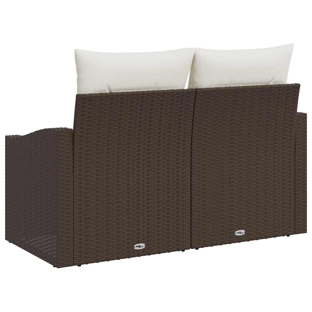 2-seters hagesofa med puter Brun Polyrotting
