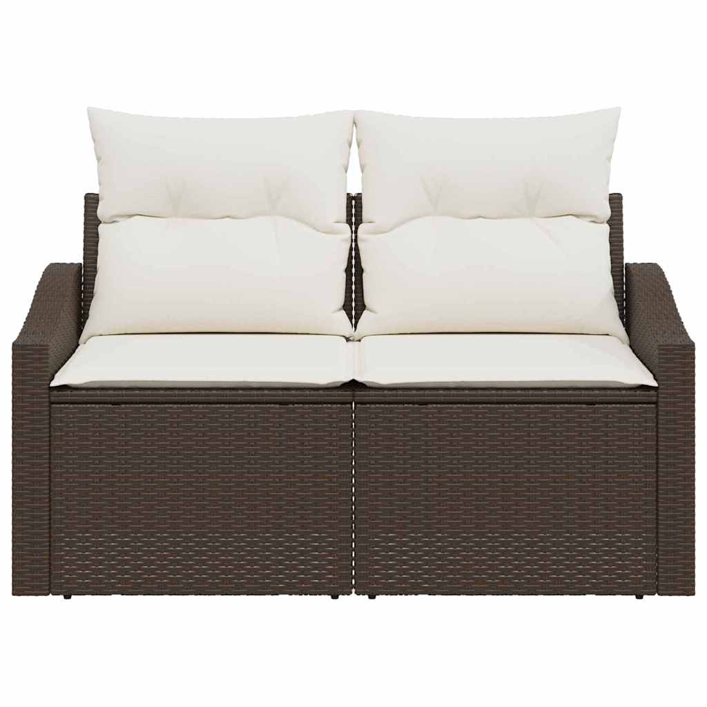 2-seters hagesofa med puter Brun Polyrotting