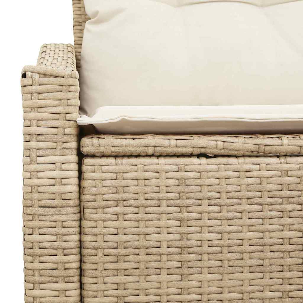 2-seters hagesofa med oppbevaring og puter Beige polyrotting