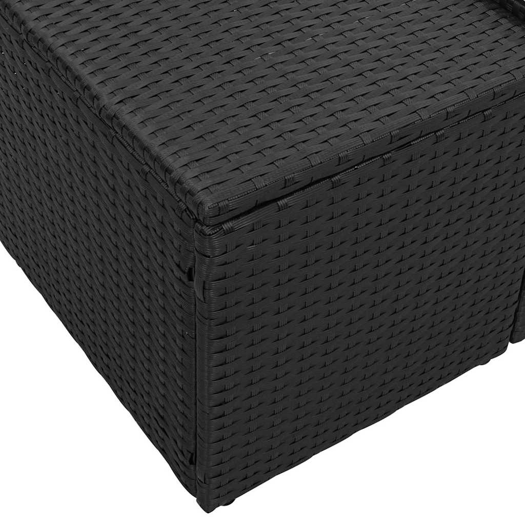 2-seters hagesofa med lagring & puter Svart Poly Rotting