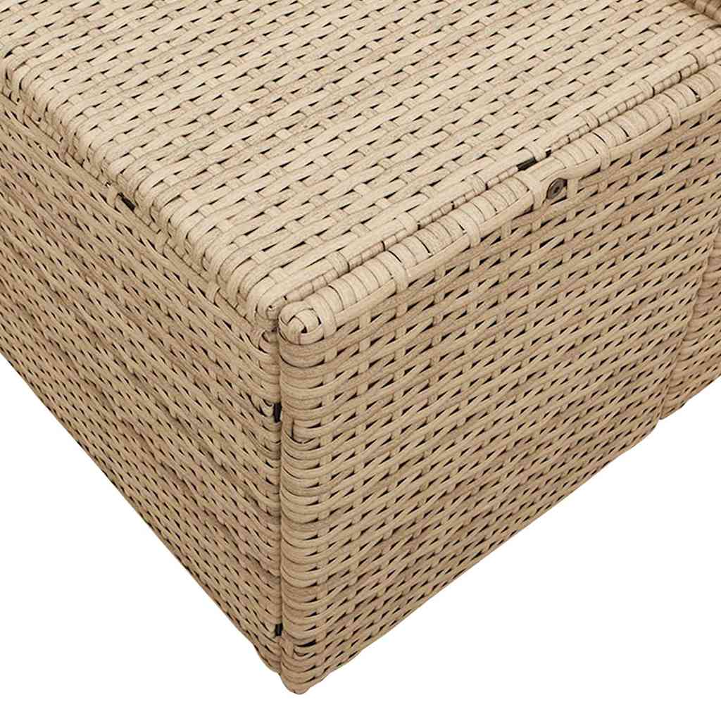 2-seters hagesofa med lagring og puter Beige Poly Rattan