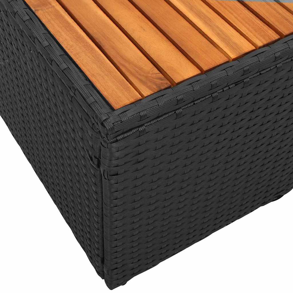 2-seters Hagesofa med Puter Svart Poly Rattan
