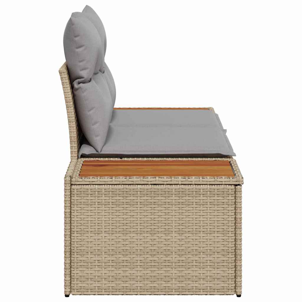 2-seters hagesofa med puter Beige Poly Rattan