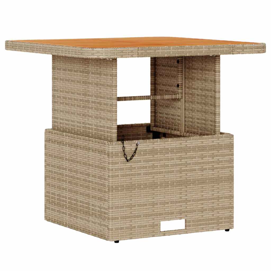 3-delt hagediningssett med puter Beige Poly Rattan Akacia