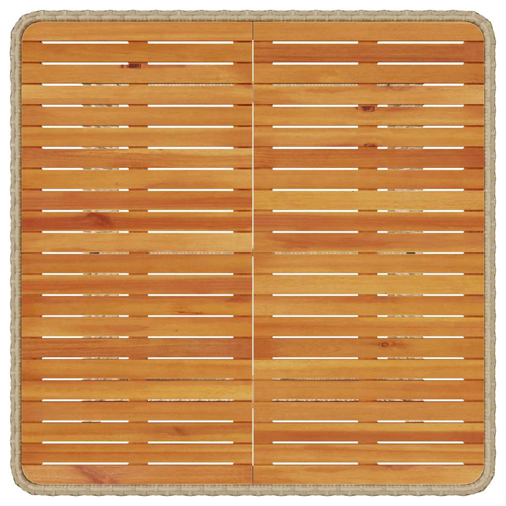 3-delt hagediningssett med puter Beige Poly Rattan Akacia
