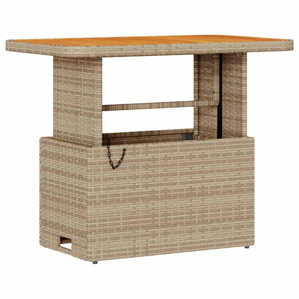 3 deler Hagedining sett med puter Beige Poly rotting Akasia