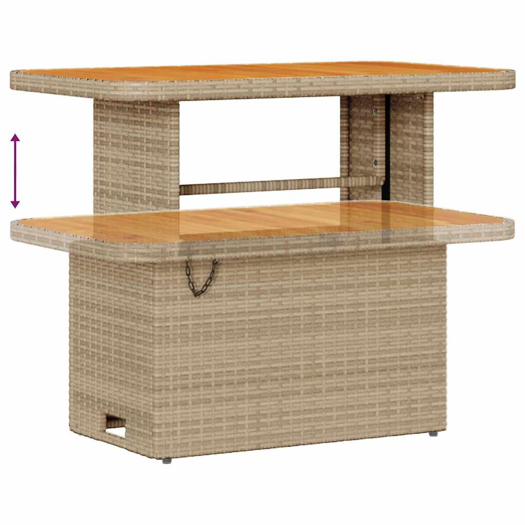 3 deler Hagedining sett med puter Beige Poly rotting Akasia