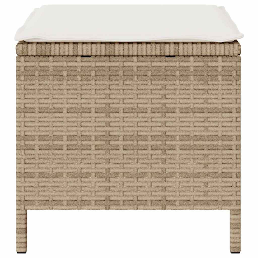 3 deler Hagedining sett med puter Beige Poly rotting Akasia