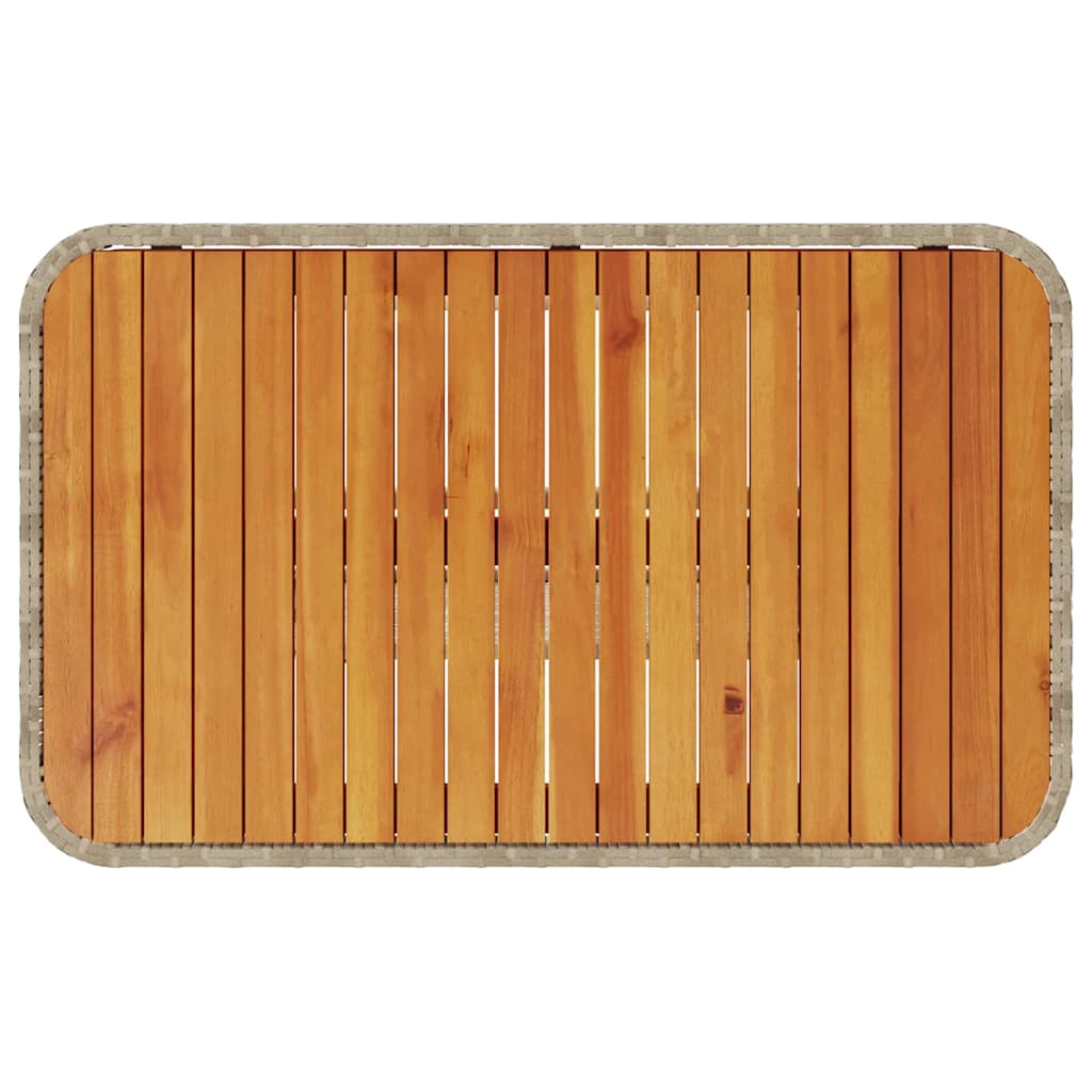 3 deler Hagedining sett med puter Beige Poly rotting Akasia