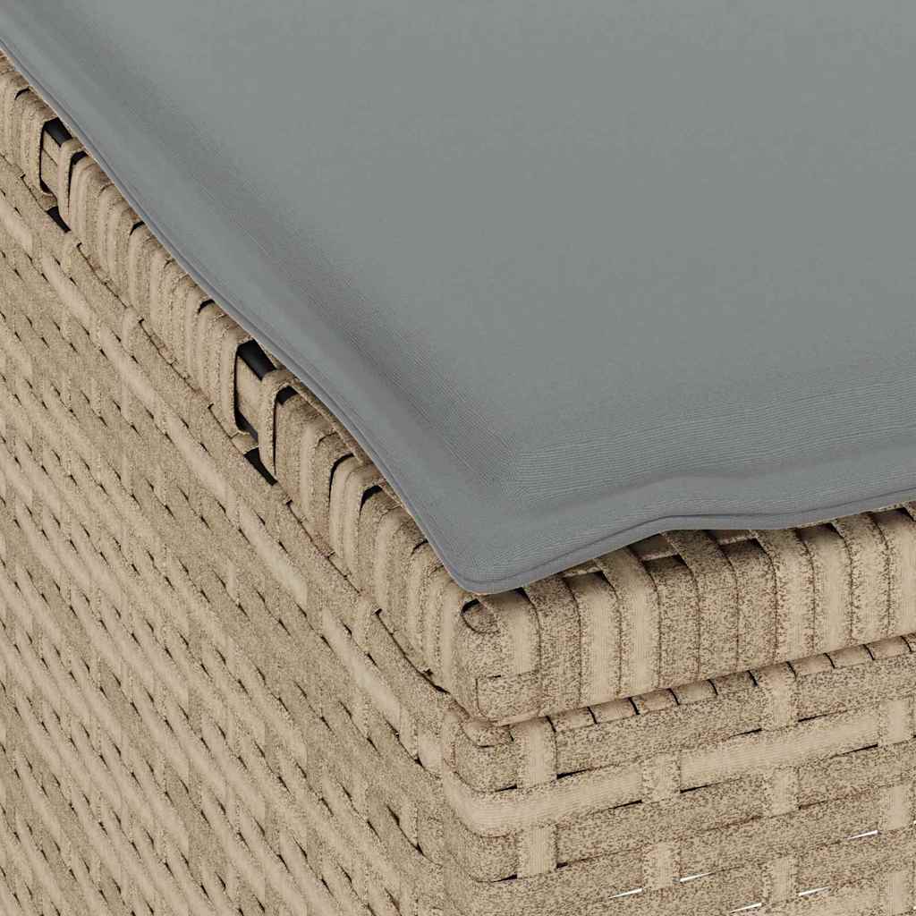 3-delt hagemøbelsett med puter Beige Poly Rattan Akasie