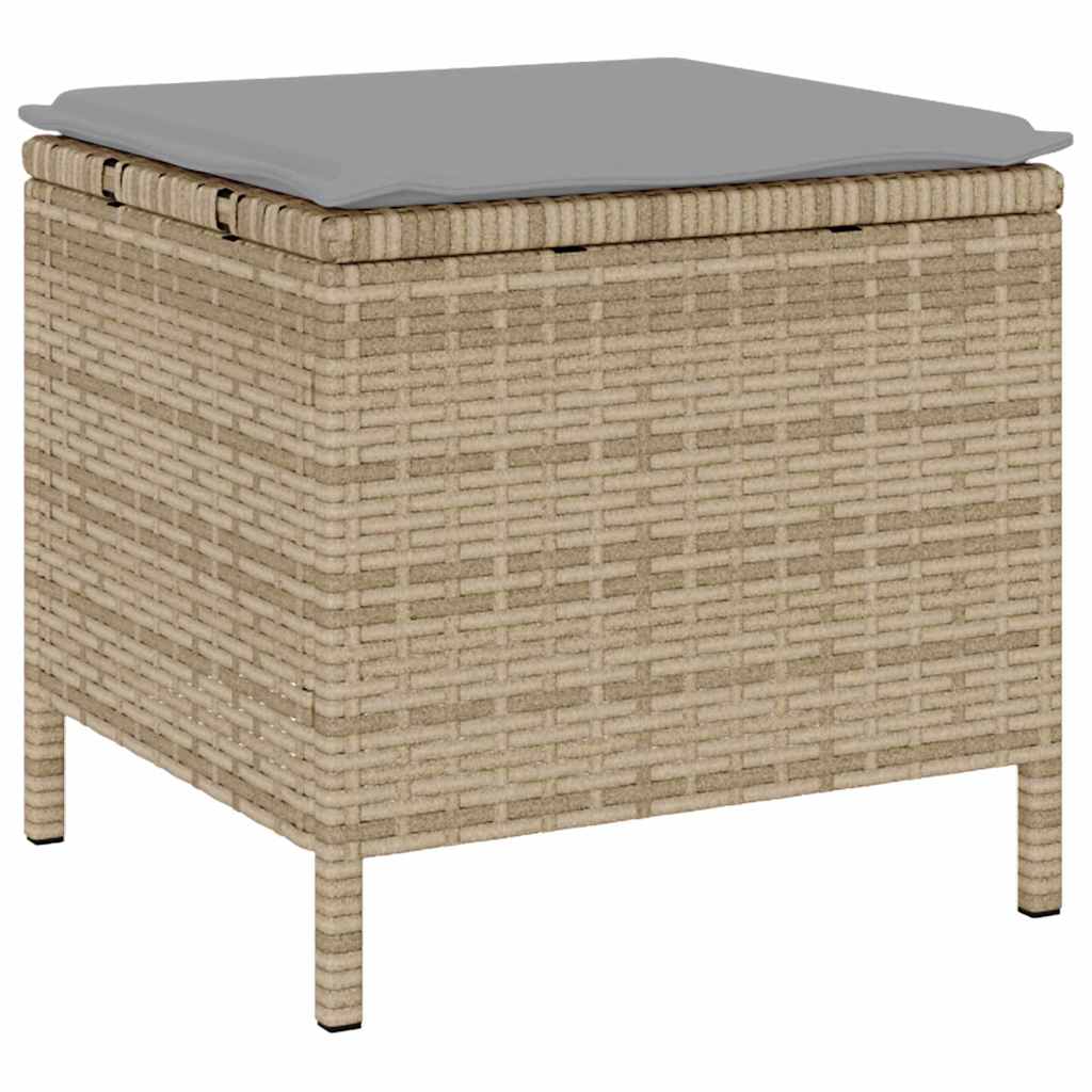 3-delt hagemøbelsett med puter Beige Poly Rattan Akasie