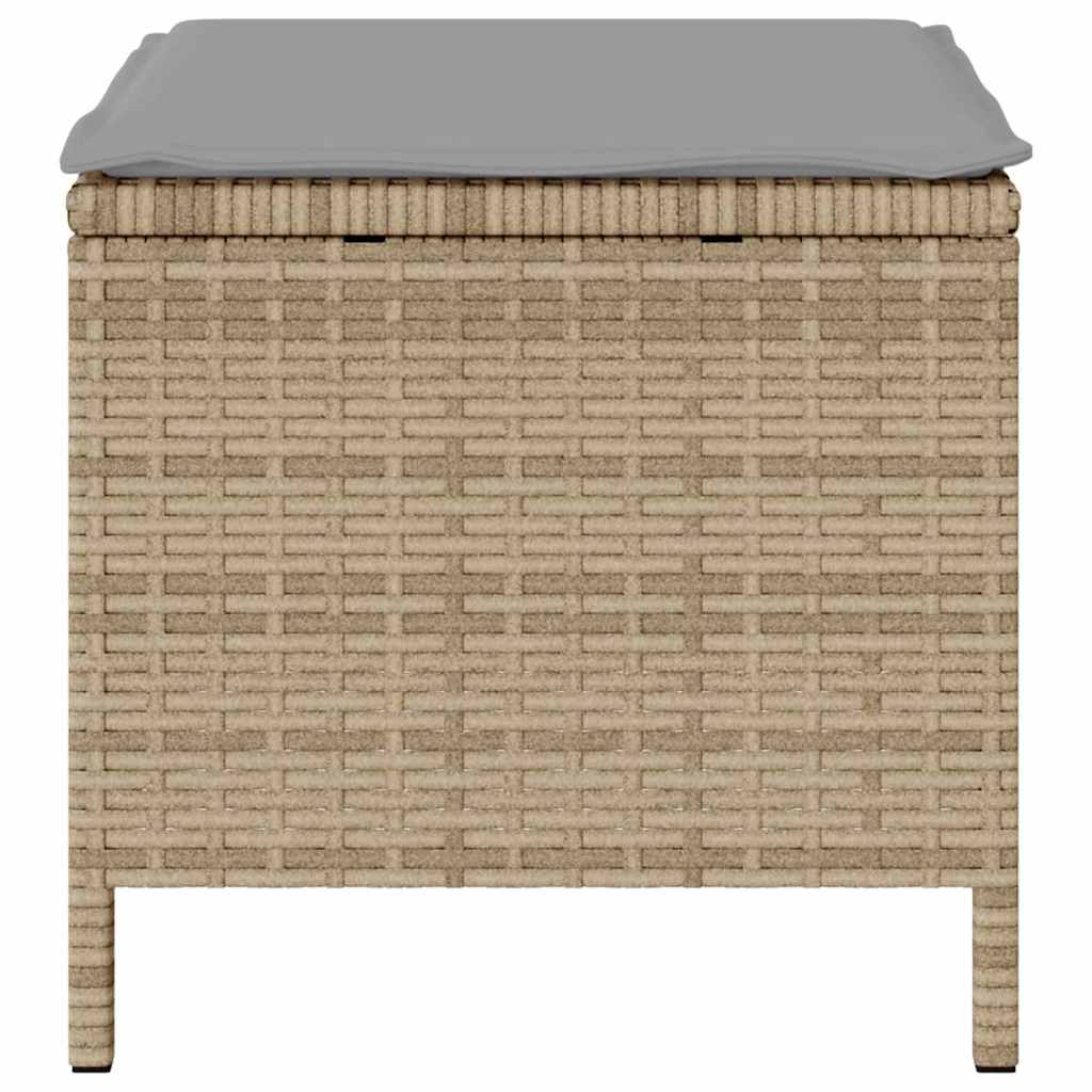 3-delt hagemøbelsett med puter Beige Poly Rattan Akasie