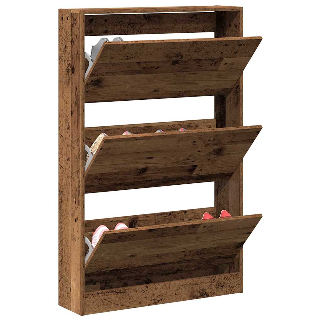 Skohylle Gammel Tre 80x21x125,5 cm Ingeniørtre