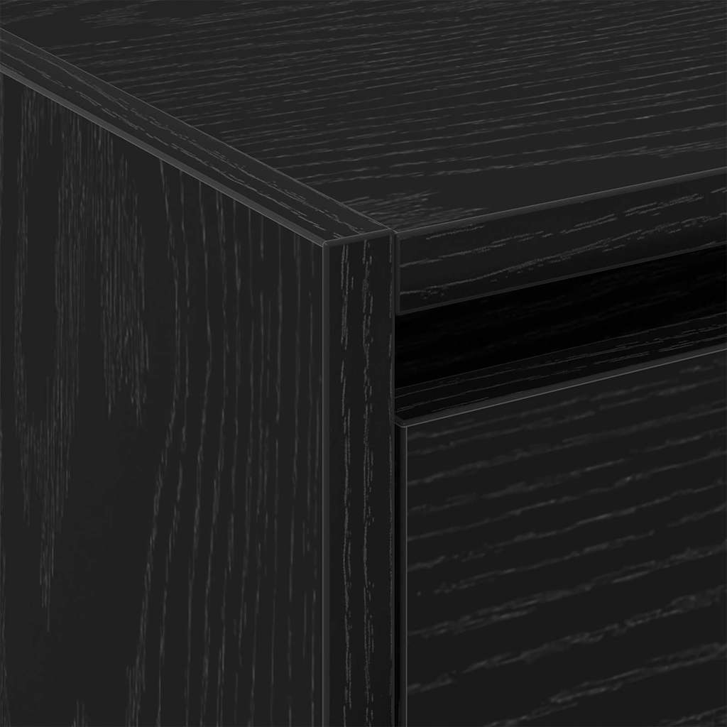Skohylle Svart Eik 80x21x125,5 cm Konstruert Tre