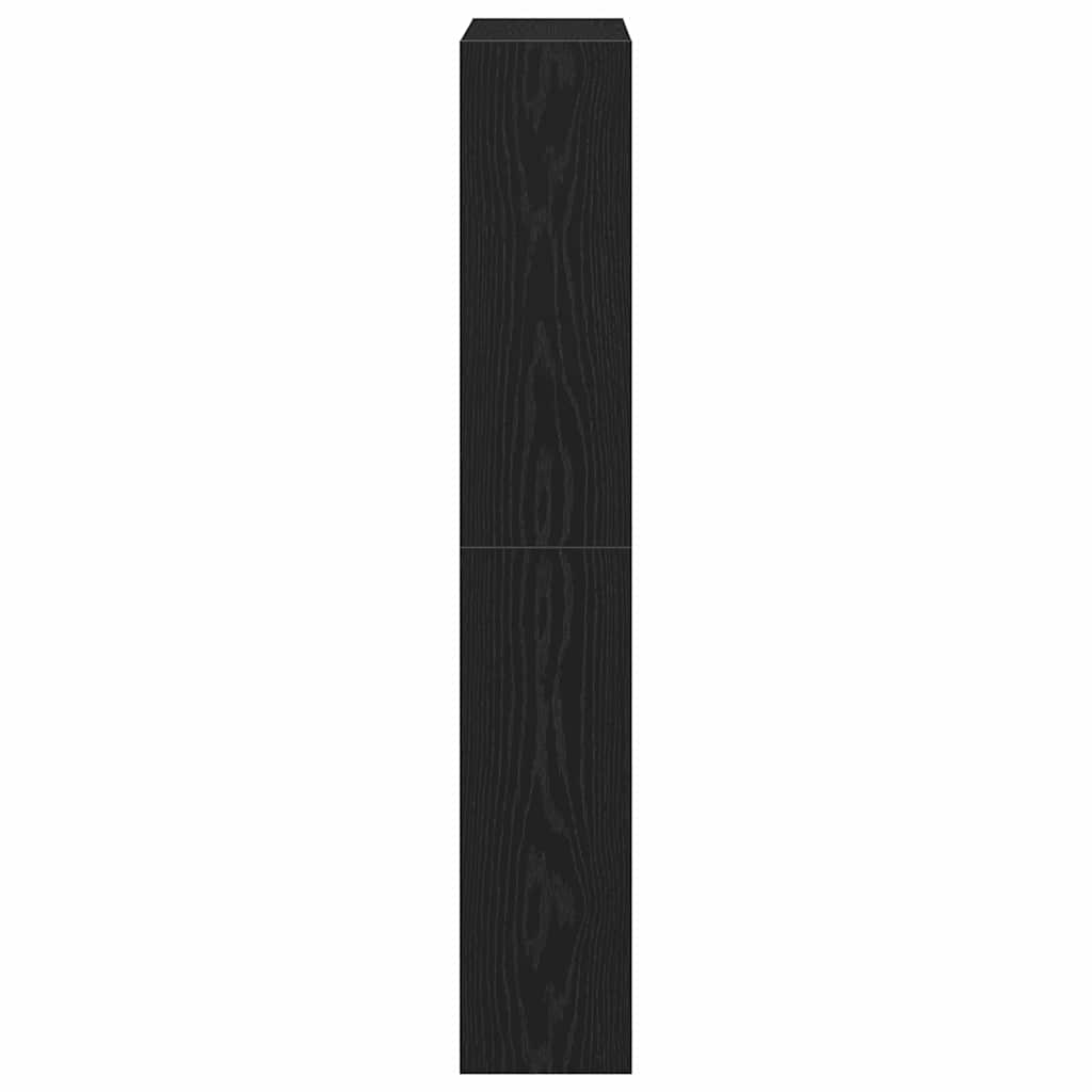Skohylle Svart Eik 80x21x125,5 cm Konstruert Tre