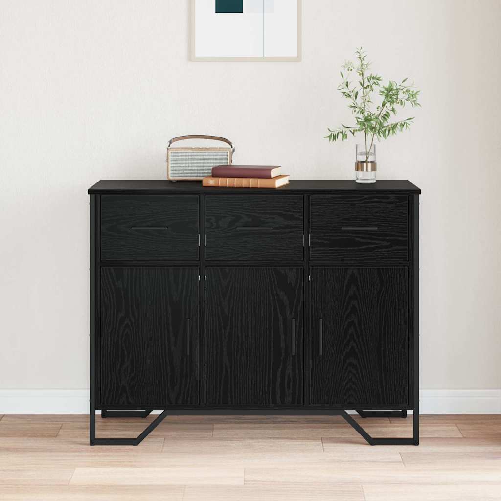 bordskuff svart eik 97x32,5x74,5 cm konstruert tre