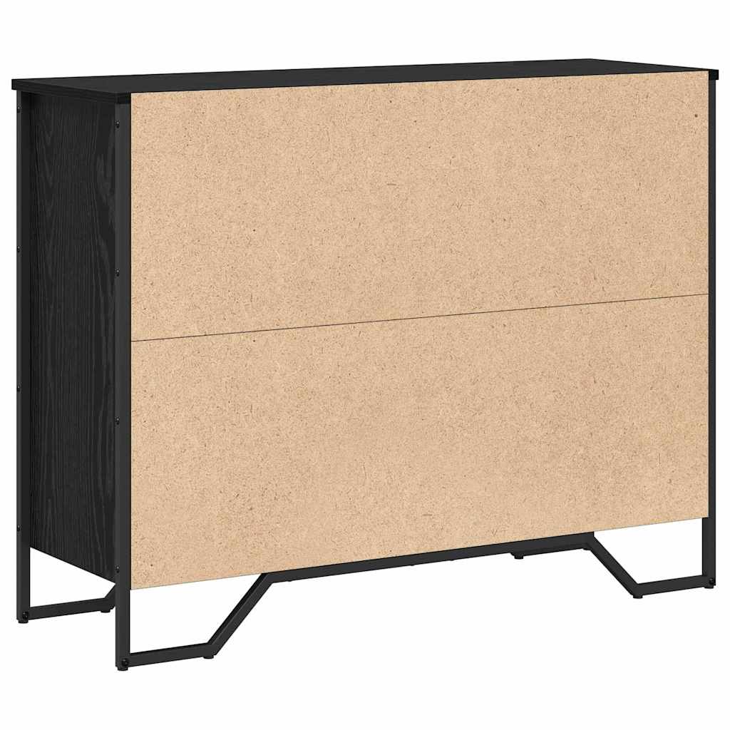 bordskuff svart eik 97x32,5x74,5 cm konstruert tre